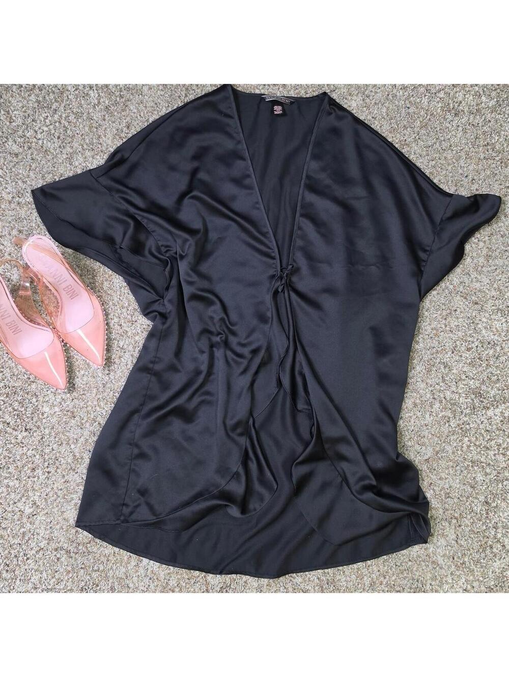 Victoria's Secret Black Satin Short Kimono robe